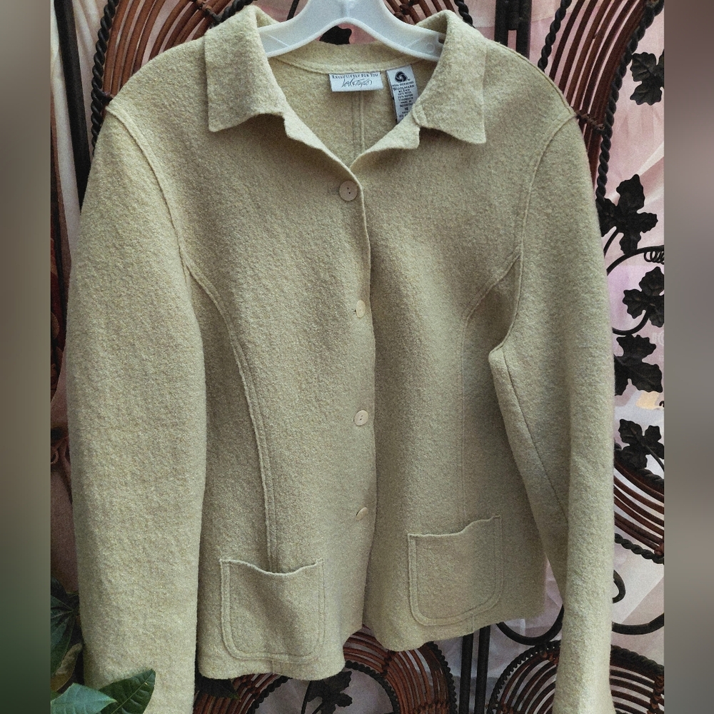 Lord & Taylor Women's Pale Green Sweater Jacket